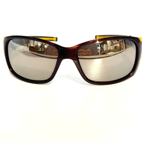 Julbo MonteRosa 401 Mens Wrap Sunglasses Maroon and Yellow Gray Lens H12170 - Picture 1 of 9